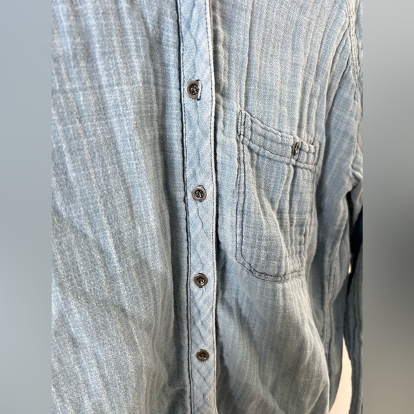 Free People Distressed Soft Jean Shirt - Picture 4 of 6